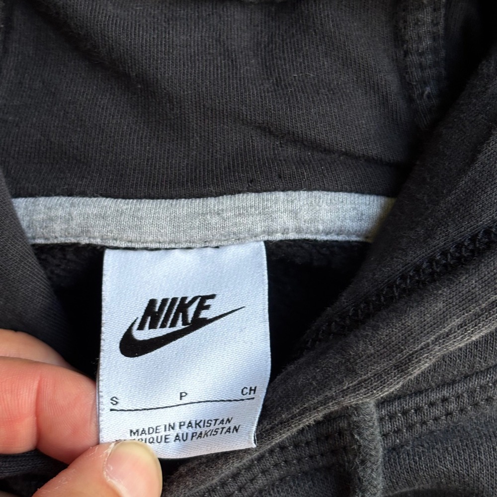 Nike Hoodie Mens Small Black Pullover Swoosh Logo Fleece Sportswear Casual - Picture 3 of 8